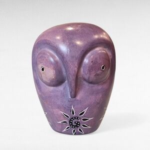 Handmade Purple Stone Owl Paperweight